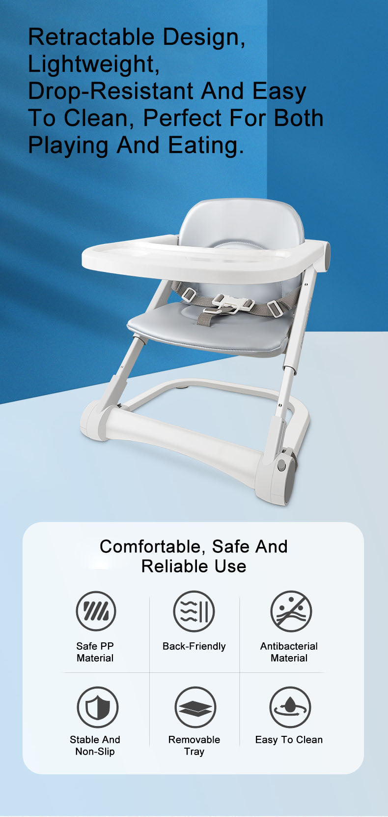 Portable low foldable baby dining table chair for children Travel Outdoor