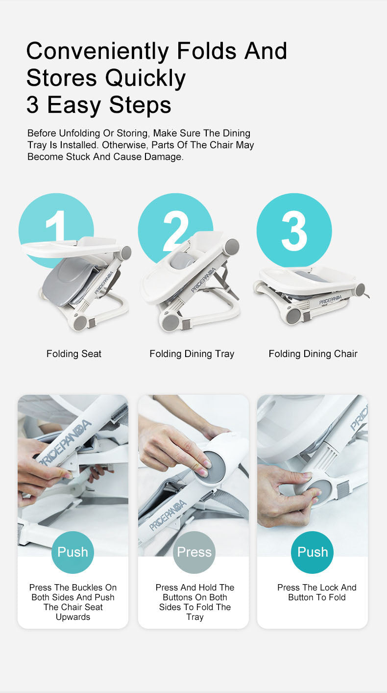 Portable low foldable baby dining table chair for children Travel Outdoor