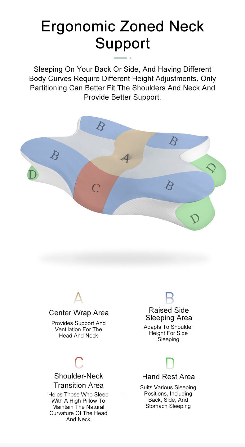 Memory foam pillow slow rebound butterfly pillow cervical protection pillow to help sleep