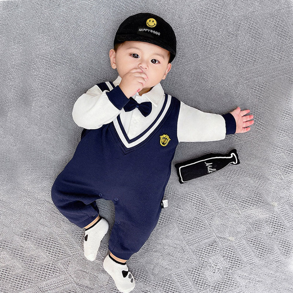 Baby Newborn gentleman romper autumn long-sleeved First Birthday Party Dress