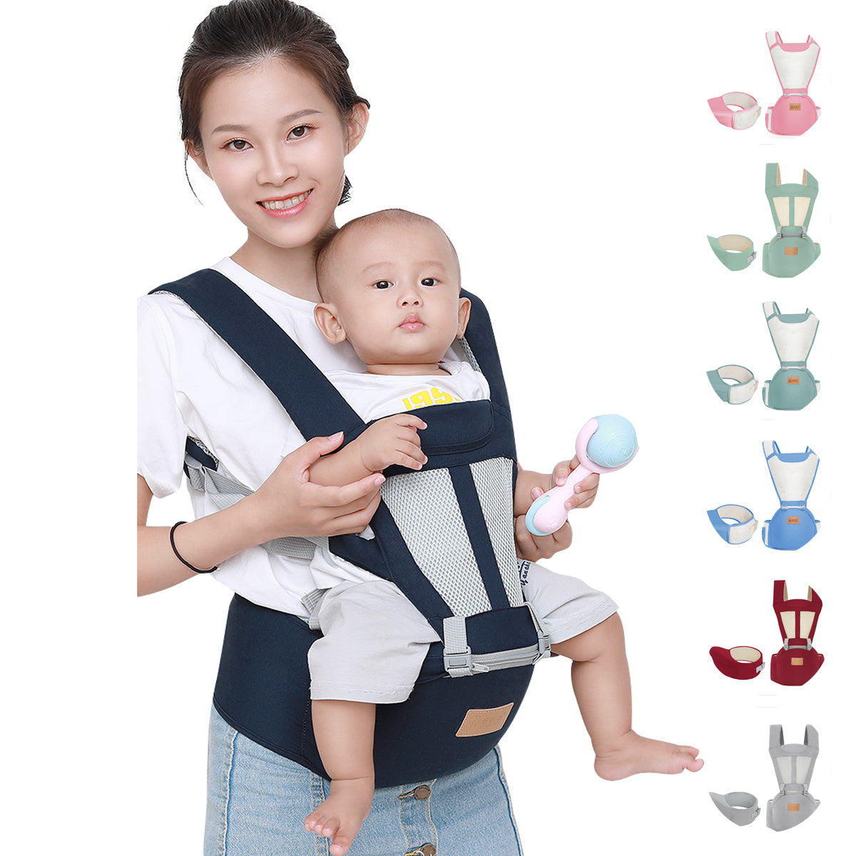 5-in-1 Hip Baby Carrier Front Hug Waist Stool Seat Ergonomic Strap