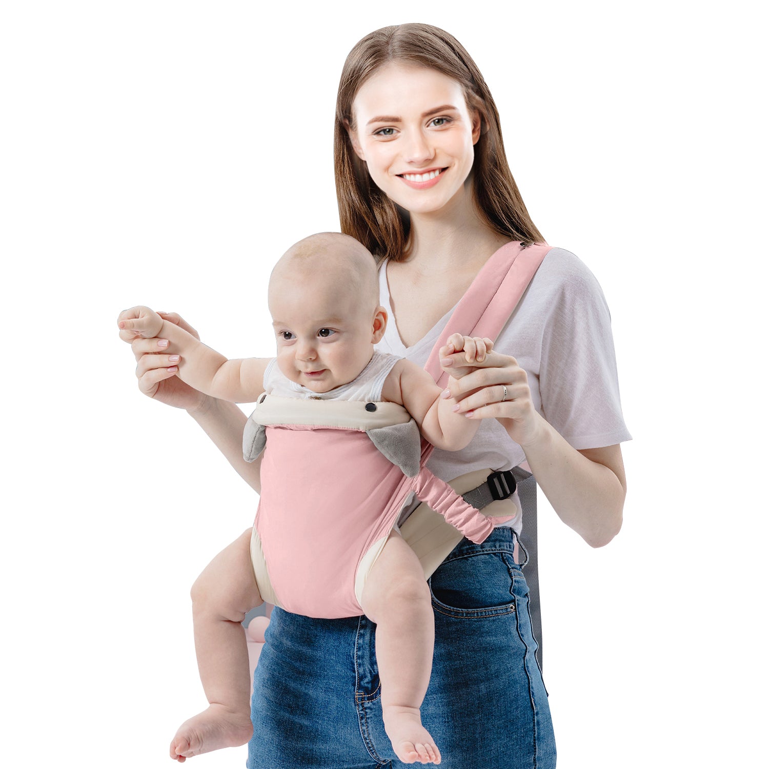 4-in-1 Baby Carrier for Newborn to Toddler with Pocket Breathable Cushion Ergonomic