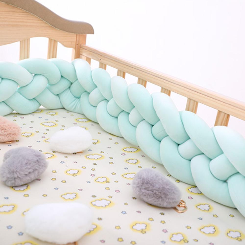 Three-strand colorful braided crib bumper