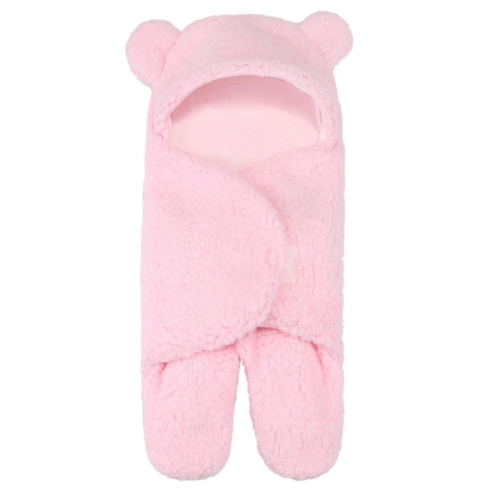 Thickened Fall and Winter Baby Split-Leg Plush Swaddle Sleep Sack- Anti-Kick