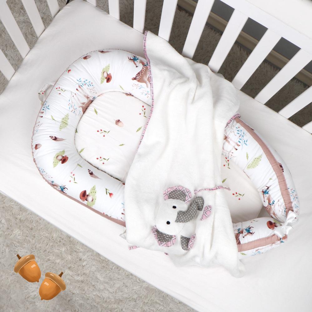 Versatile and Portable Bed Nest Baby Lounger with Adjustable Size Cotton Cover