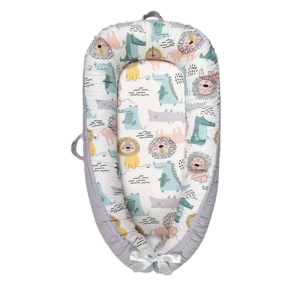 Versatile and Portable Bed Nest Baby Lounger with Adjustable Size Cotton Cover