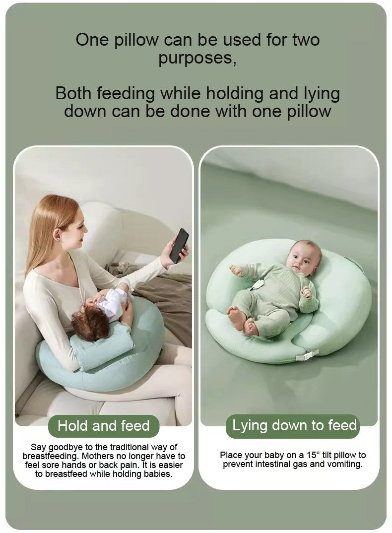 Ergonomic Baby Nursing Angled feeding Pillow with Anti Reflux lounger Incline Breastfeeding Cushion Crib