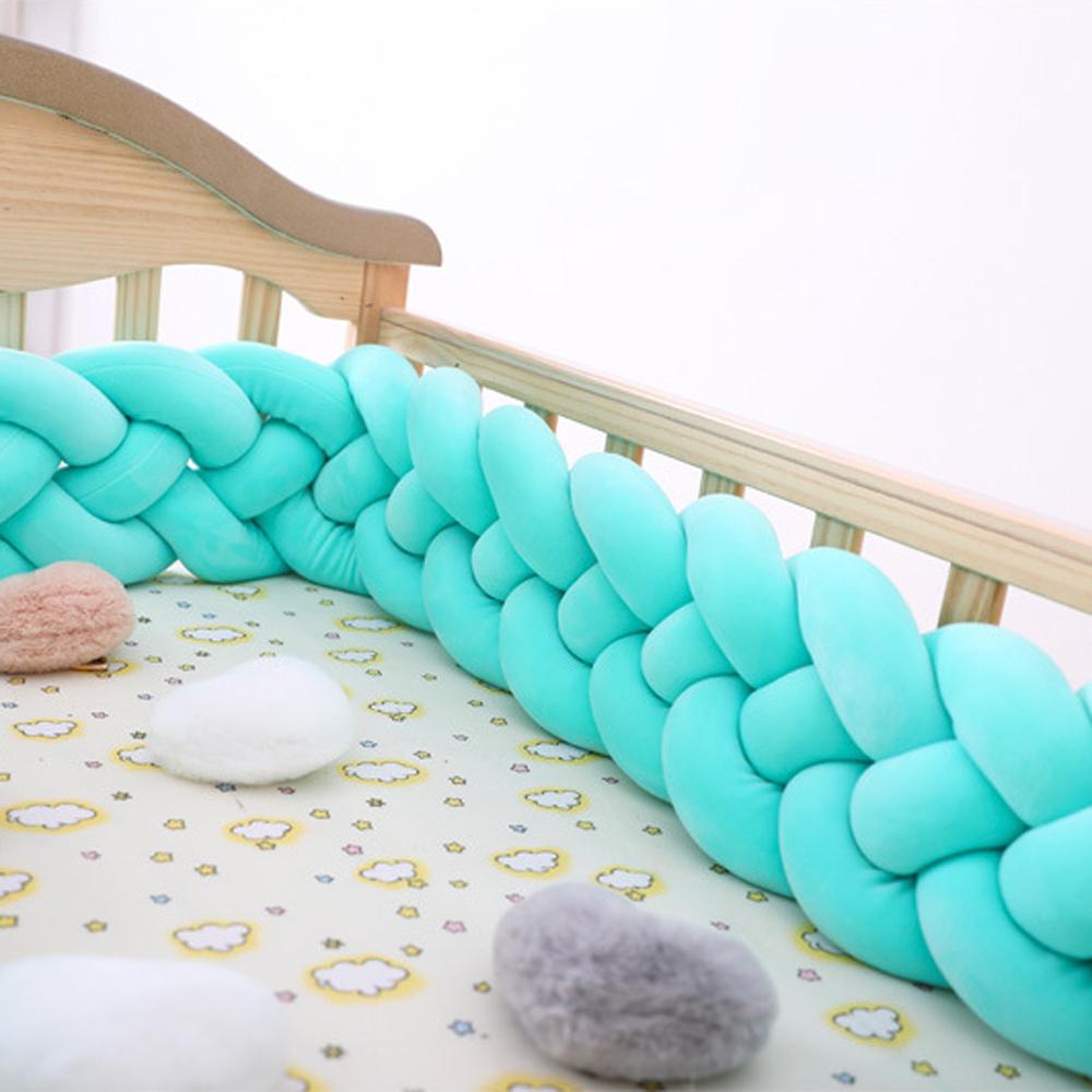 Three-strand colorful braided crib bumper