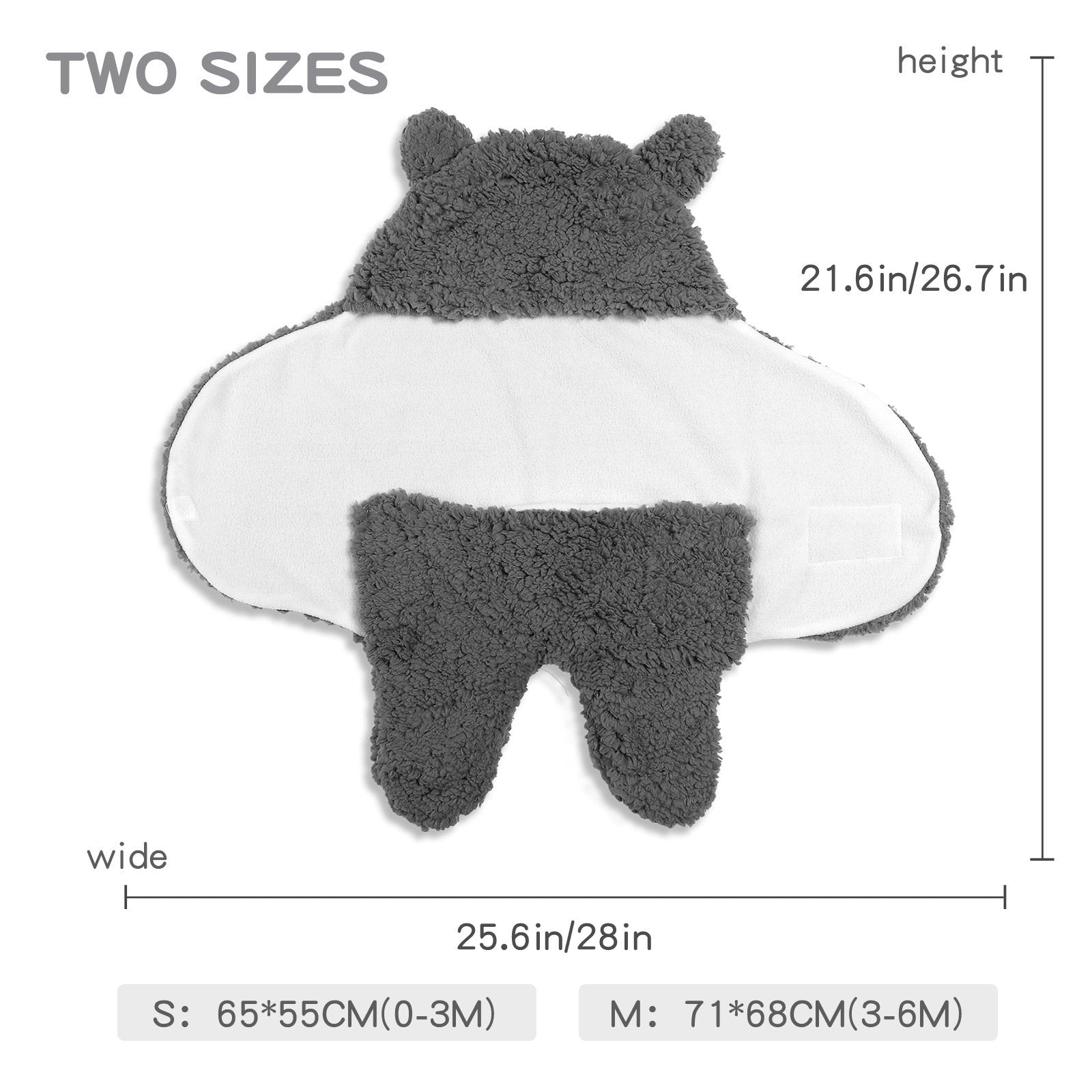Thickened Fall and Winter Baby Split-Leg Plush Swaddle Sleep Sack- Anti-Kick