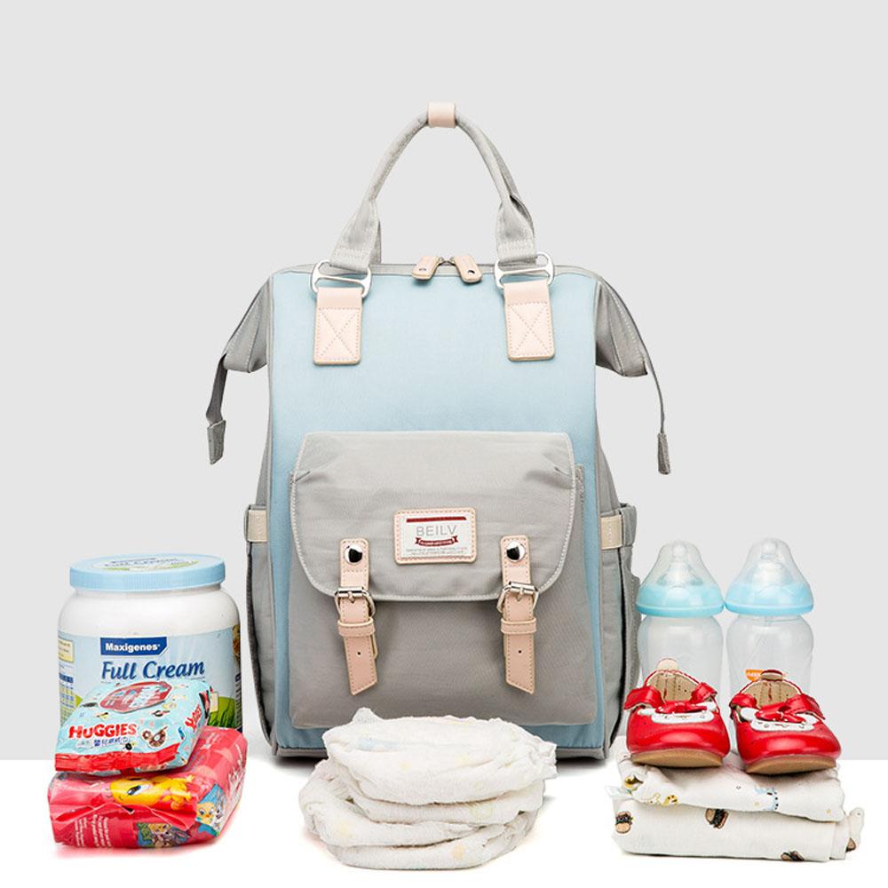 Large Capacity Fashionable Mom Backpack Multi Functional Mother Diaper Bag