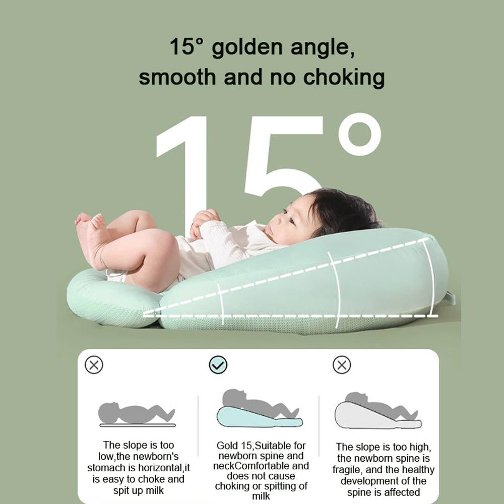 Ergonomic Baby Nursing Angled feeding Pillow with Anti Reflux lounger Incline Breastfeeding Cushion Crib