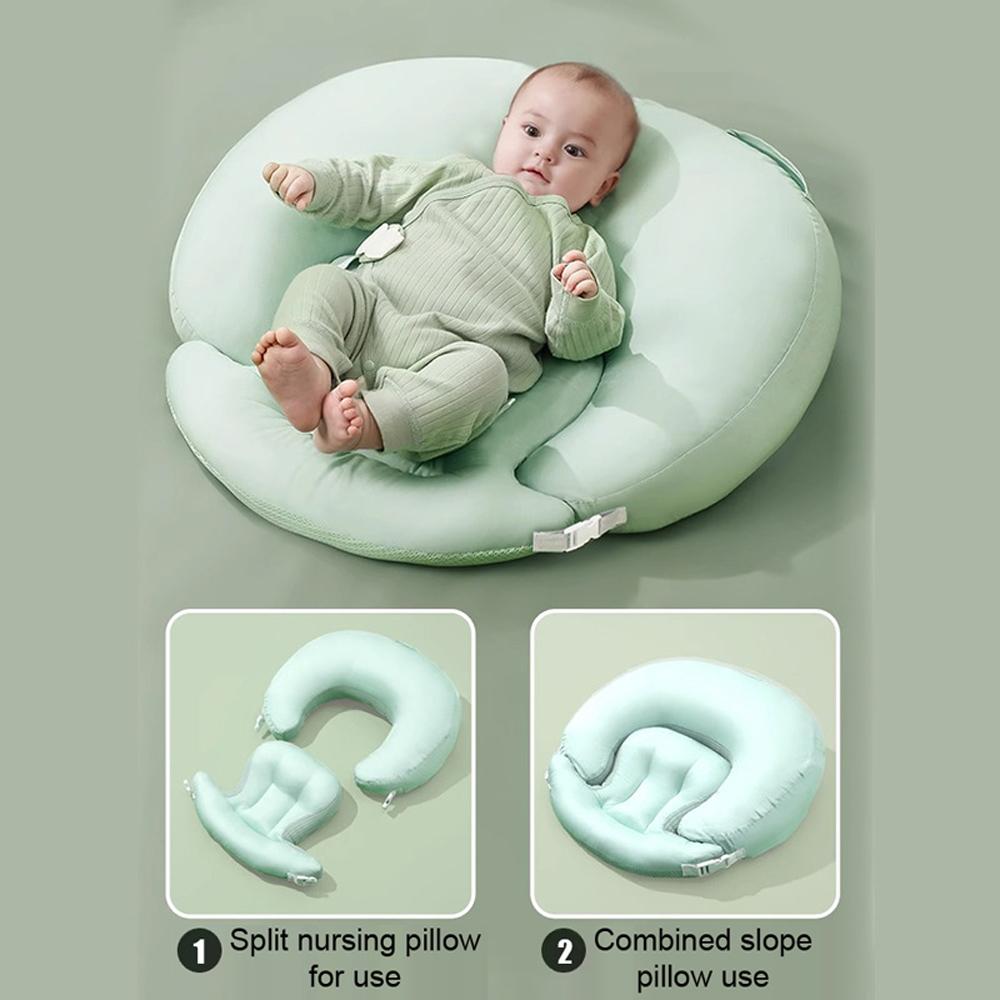 Ergonomic Baby Nursing Angled feeding Pillow with Anti Reflux lounger Incline Breastfeeding Cushion Crib