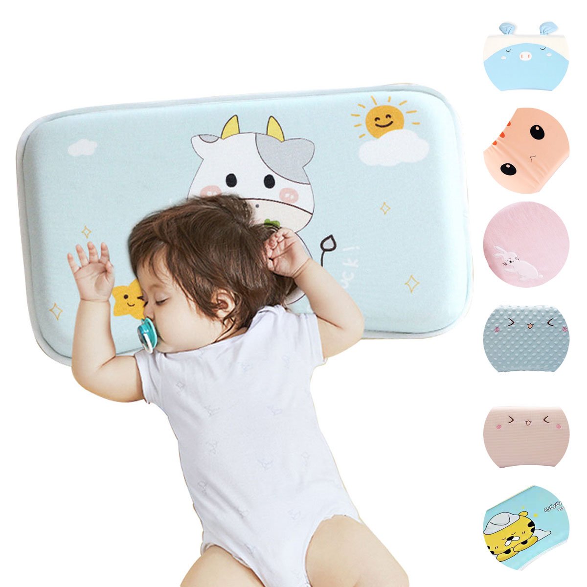 Baby pillow for newborn prevent flat head for Sleeping Soft Memory Foam Infant Comfort