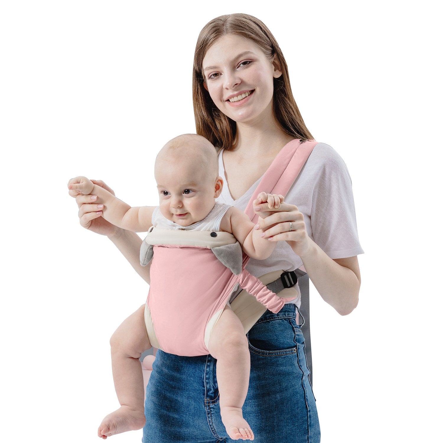 4-in-1 Baby Carrier for Newborn to Toddler with Pocket Breathable Cushion Ergonomic