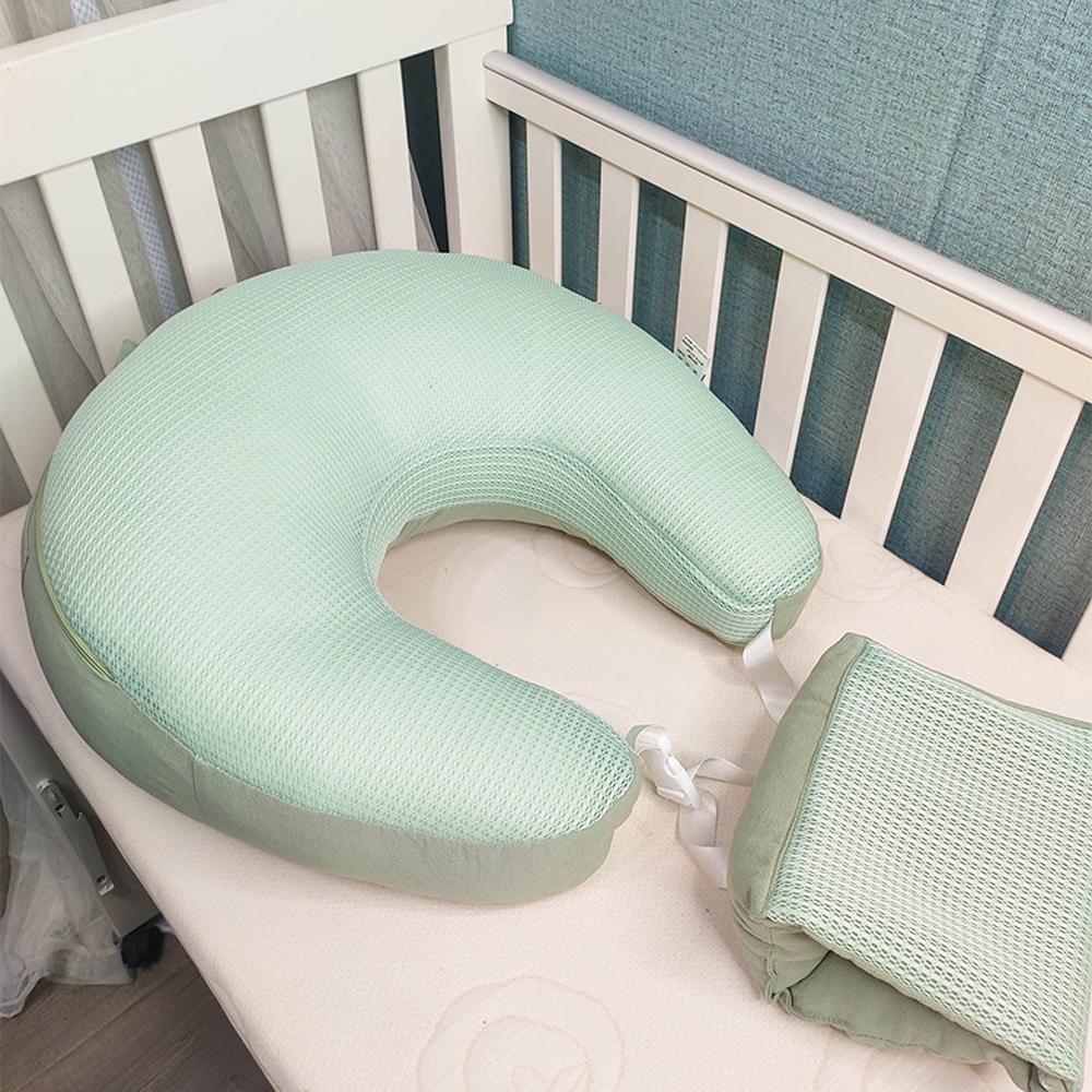 Newborn Nursing angled feeding Pillow Baby Breastfeeding Crib bed Anti Reflux Lounger