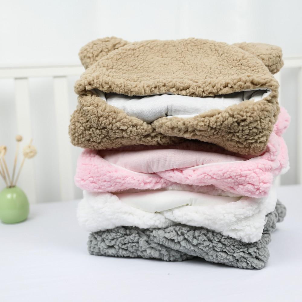 Thickened Fall and Winter Baby Split-Leg Plush Swaddle Sleep Sack- Anti-Kick