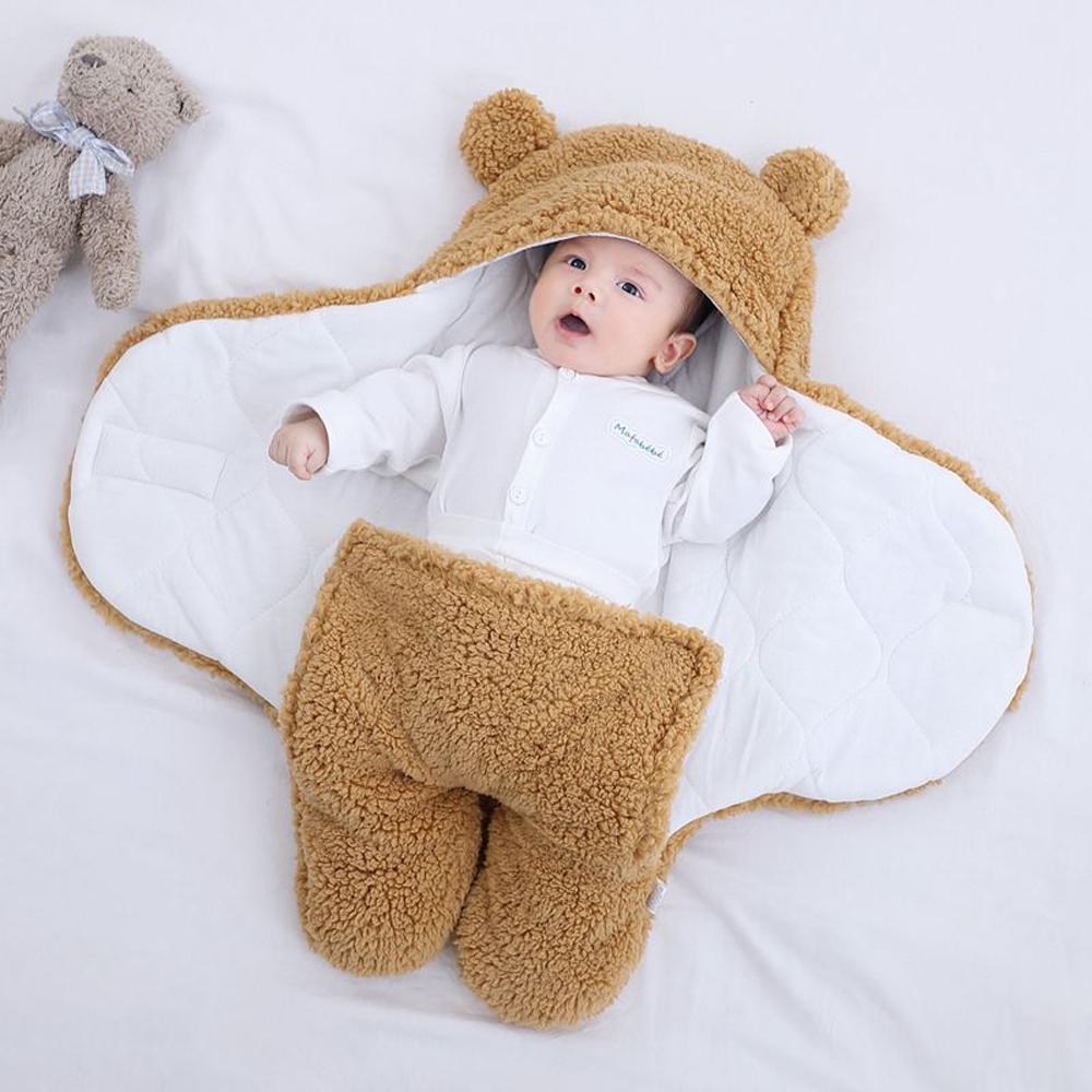 Newborn blanket baby sleeping bag thickened Warm in autumn and winter