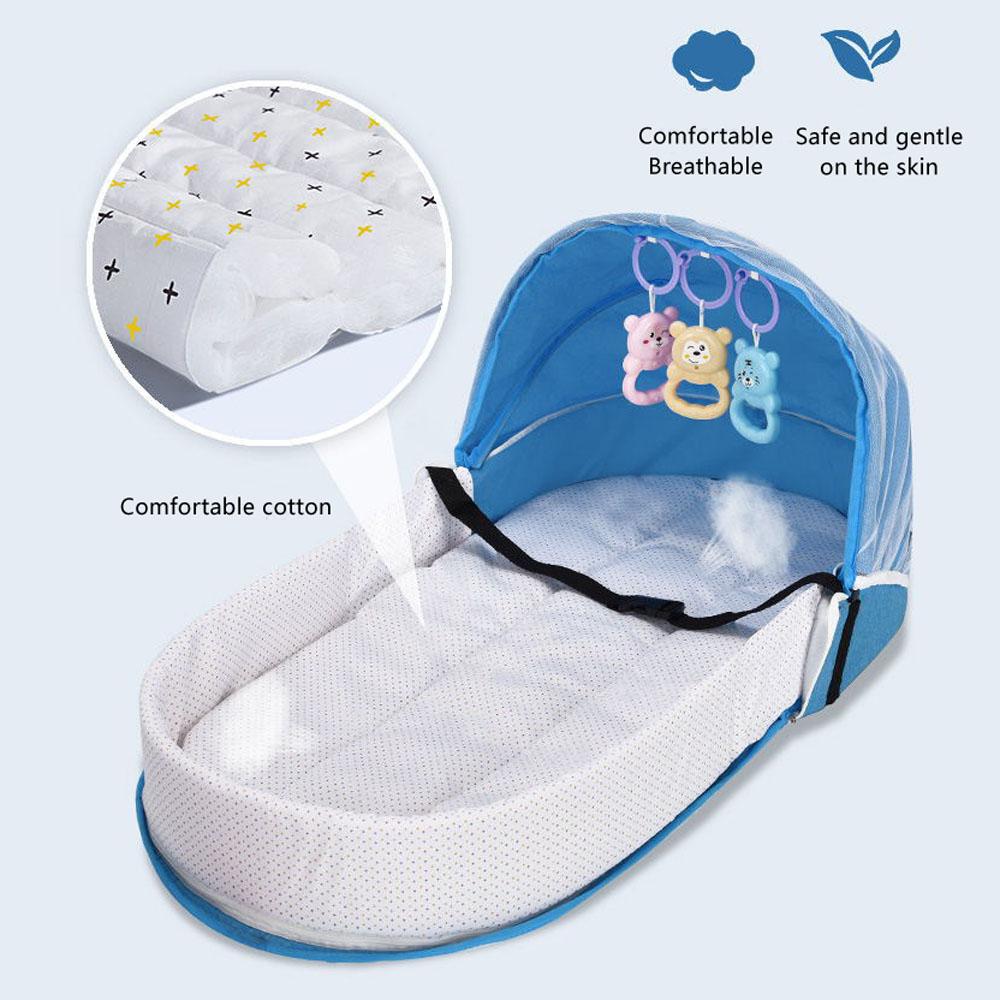 Portable and foldable Anti-Pressure Baby Bionic Travel Crib for Newborns