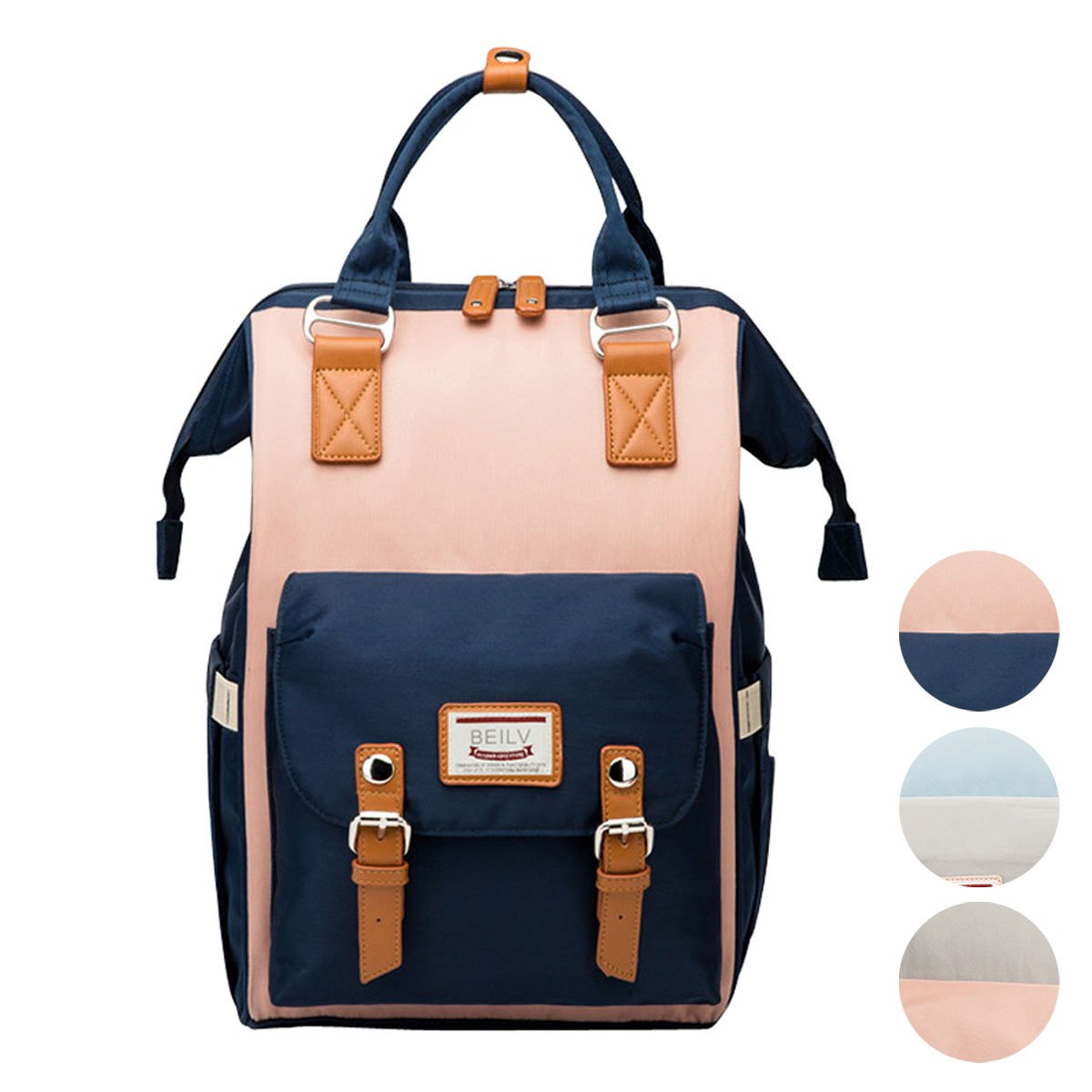 Large Capacity Fashionable Mom Backpack Multi Functional Mother Diaper Bag