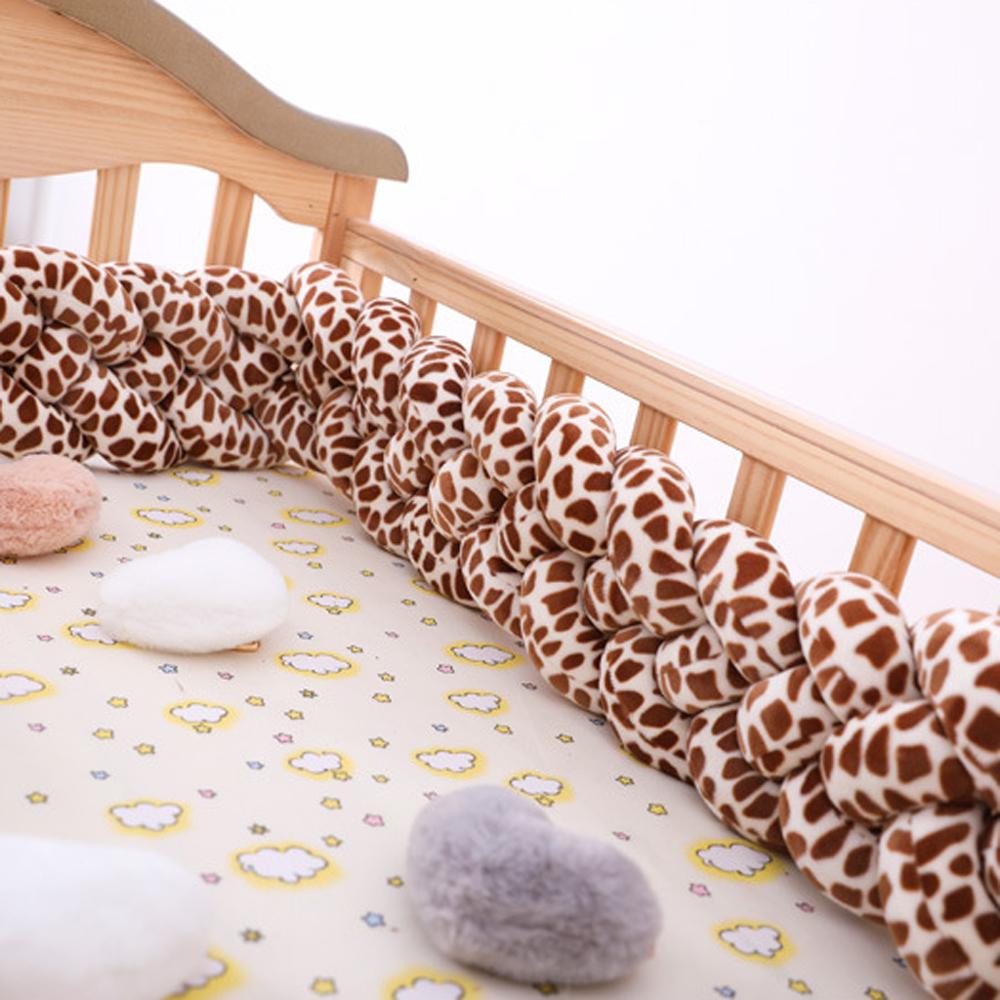 Three-strand colorful braided crib bumper