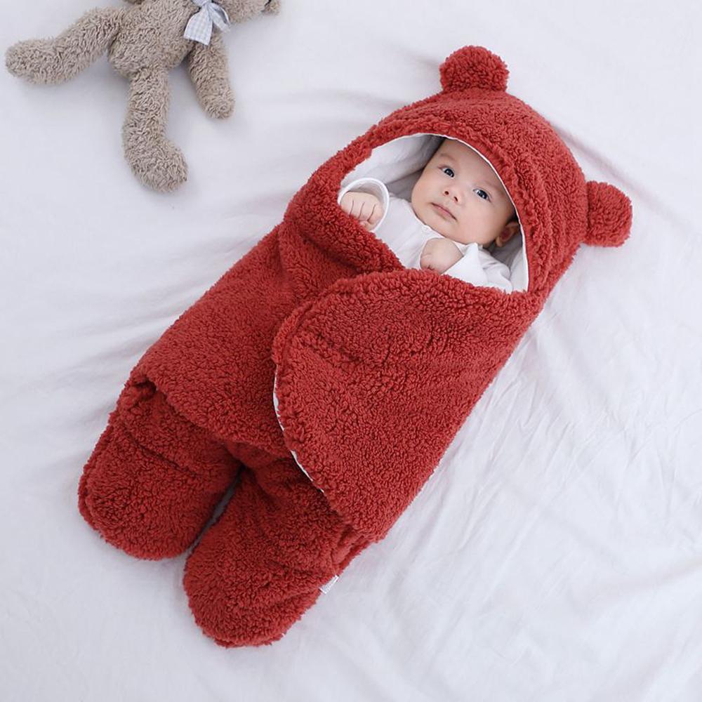 Newborn blanket baby sleeping bag thickened Warm in autumn and winter